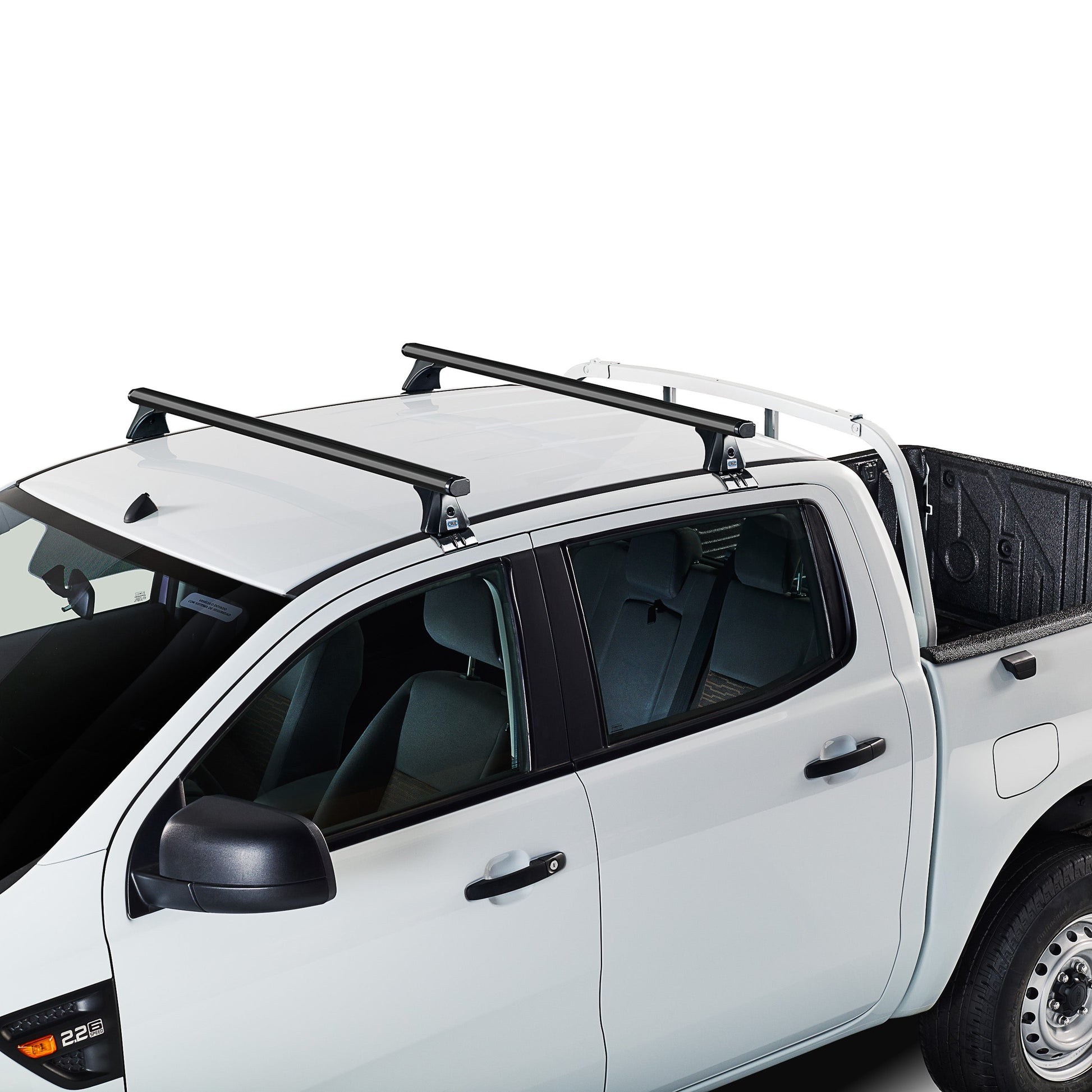 Dachträger Ford Ranger Doppelkabine (T6/P375 - Standarddach) (2019--2022) (2x) CRUZ Alu Cargo Dark T